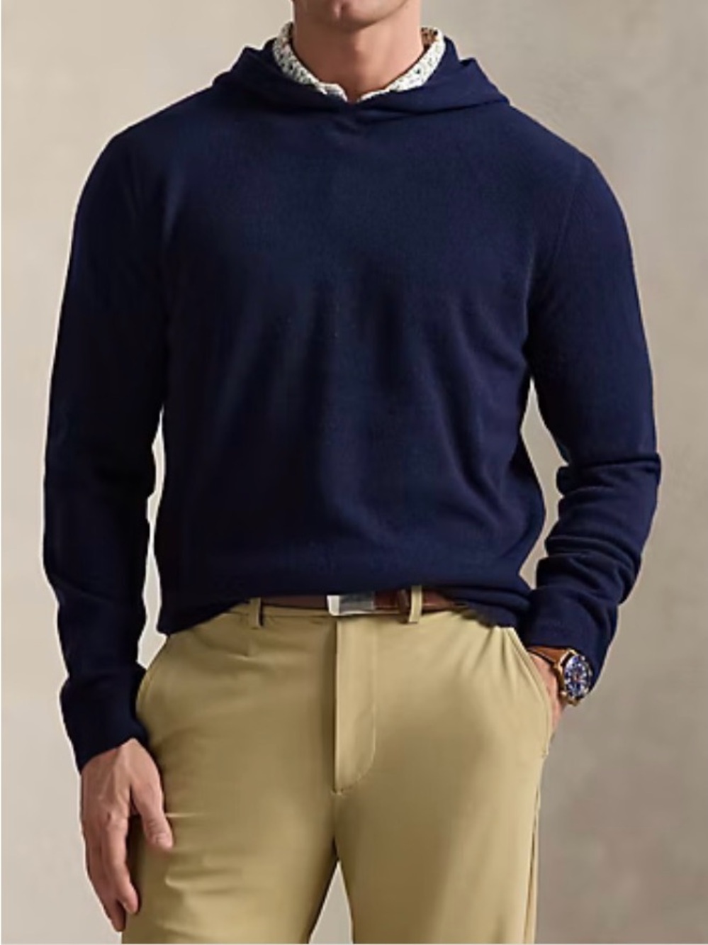 RLX Washable Cashmere Hooded Sweater | color: Refined Navy | size: M